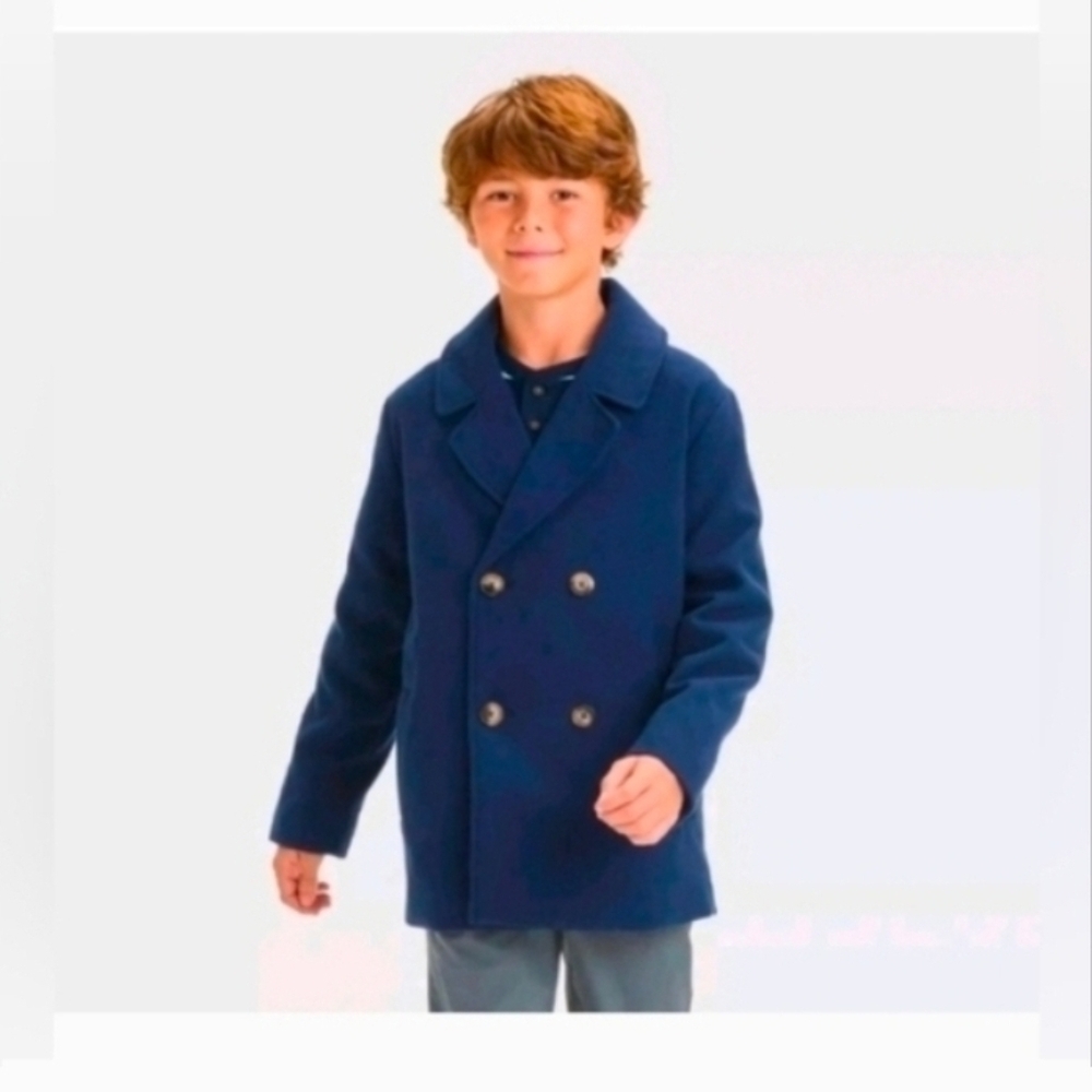 Cat & Jack Jackets & Coats  Solid Charcoal Gray Pea Coat Boys Size XS